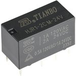 HJR1-2C-M-24VDC, Реле 2 пер. 24VDC, 1A/120VAC