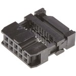 T812110A101CEU, Вилка; IDC; "мама"; PIN: 10; с зажимом шлейфа; IDC; на шлейф; 1,27мм