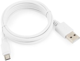 Фото 1/3 Кабель USB 2.0 AM/microBM 5P, 1.8м, белый, пакет CC-mUSB2-AMBM-6W