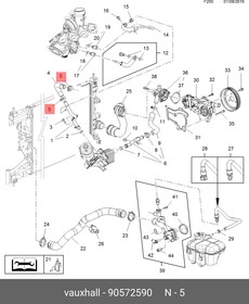 90572590, Хомут шланга масляного радиатора