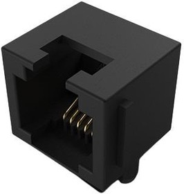 MJ3240-66-2, Modular Connectors / Ethernet Connectors 6P6C Mod jack Low profile Black RA TH Top tab Tray