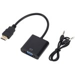 Bion Переходник с кабелем HDMI - VGA+Audio, 19M/15F + miniJack 3.5mm ...