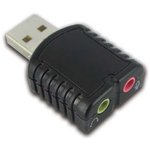 Контроллер Speed Dragon Звуковая карта FG-UAU02D-1AB-BU01 Tiny USB Stereo Sound Adapter (24bit 96kHz), SSS1700 black case, Bulk packing