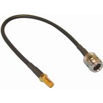 CA39/195-VY, Female SMA to Female N Type Coaxial Cable, 1m, RF195 Coaxial, Terminated