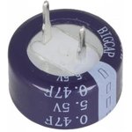 BCE005R5C474FS, Суперконденсатор, THT, 0,47Ф, 5,5ВDC, ±20%, d13,5x7,3мм, -25-70°C