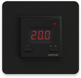 Фото 1/3 Welrok st bk Терморегулятор цифровой с индикацией температуры 16 А, 3000 ВА, 5…40 °С