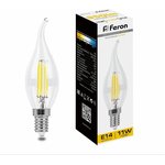 38010, Лампа светодиодная LED 11вт Е14 теплый свеча на ветру FILAMENT