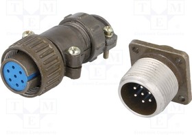 Фото 1/2 DS1110-08-07LYP, Разъем: круглый, гнездо, вилка, DS1110-08, "папа","мама", PIN: 7