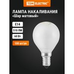 SQ0332-0007, Incandescent lamp "Ball matte" 60 W-230 V-E14 Pack ...