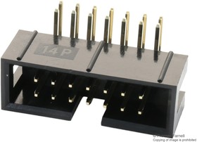 Фото 1/2 MC-254-14-00-RA-DIP, Pin Header, Wire-to-Board, 2.54 мм, 2 ряд(-ов), 14 контакт(-ов), Through Hole Right Angle, MC 254