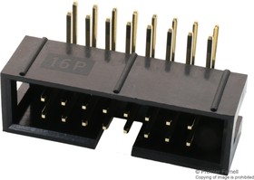 Фото 1/2 MC-254-16-00-RA-DIP, Pin Header, Wire-to-Board, 2.54 мм, 2 ряд(-ов), 16 контакт(-ов), Through Hole Right Angle, MC 254