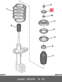 5033F9, Опора амортизатора (чашка) CITROEN: DS5