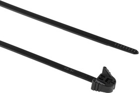 Фото 1/2 115-40300 REZ300-PA66-BK, Cable Tie, Releasable, 305mm x 4.7 mm, Black Polyamide 6.6 (PA66), Pk-100