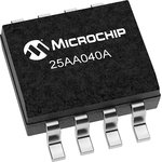 25AA040A-I/MS, 4kbit Serial EEPROM Memory, 50ns 8-Pin MSOP, PDIP, SOIC, TSS ...