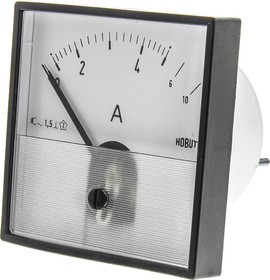 Фото 1/2 PD72MIS5A2/2-001 0/5/10A, Analogue Panel Ammeter 0/5/10A Direct Connected AC, 72mm x 72mm Moving Iron