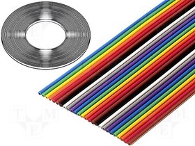 Фото 1/2 3302/10-100SF, Flat Cables .050" 10C 10 COLOR 28AWG STRANDED