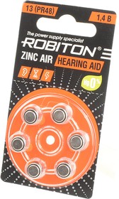 ROBITON HEARING AID R-ZA13-BL6 13 PR48 DA13 V13A BL6, Элемент питания