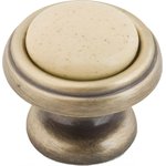 Ручка-кнопка c фарфором Д31 Ш31 В26, оксидированная бронза/бежевый KF03-05 OAB
