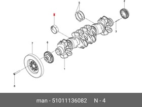 51.01113-6082, MAN51.01113.6082_вкладыши коренные! пара STD D2066/D2876\ MAN