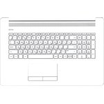 Клавиатура (топ-панель) для ноутбука HP 17-BY 17-CA белая с белым топкейсом