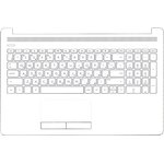 Клавиатура (топ-панель) для ноутбука HP 15-DB 15-DA белая с белым топкейсом