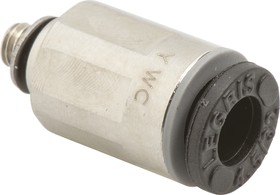 Фото 1/2 3101 04 09, LF3000 Series Straight Threaded Adaptor, M3 Male to Push In 4 mm, Threaded-to-Tube Connection Style