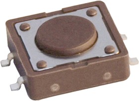 DTSM21NV, Brown Cap Tactile Switch, SPST 50 mA @ 12 V dc 12mm Surface Mount