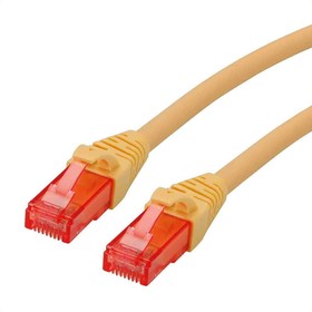 21.15.2942-50, Cat6 Male RJ45 to Male RJ45 Ethernet Cable, U/UTP, Yellow LSZH Sheath, 300mm, Low Smoke Zero Halogen (LSZH)