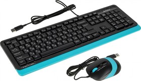 Фото 1/10 Клавиатура + мышь A4Tech Fstyler F1010 клав:черный/синий мышь:черный/синий USB Multimedia (F1010 BLUE)