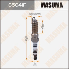 Свеча зажигания Masuma S504IP Iridium + Platinum (ILZNAR8A7G) (91924)
