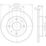 92134903, Диск тормозной MITSUBISHI COLT CZC 06-09, COLT VI 04-12 ...