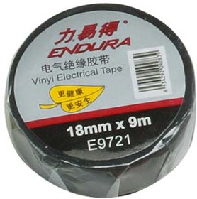 EN-E9721, Изоляционная лента Endura E9721 (винил; черная; 18мм x 9м)