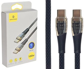USB кабель Type-C - Type-C 100W 1.2м (черный)