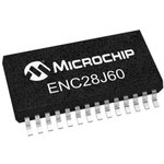 ENC28J60-I/SS, Ethernet Controller, 10Mbps MII, MIIM, Serial-SPI, 3.3 V, 28-Pin SSOP