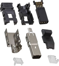 Фото 1/3 1-2201855-1, Type II Cable Mount Mini I/O Connector Plug, 8 Way, Shielded