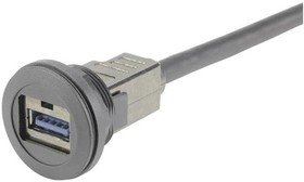 Фото 1/3 09454521970, USB Cables / IEEE 1394 Cables har-port USB 3.0 A-A PFT black 0,5m