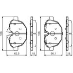 0986495442, Колодки тормозные BMW 5 (F10,F18),X3 (F25), X4 (F26) задние (4шт.) BOSCH