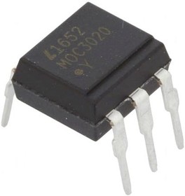 Фото 1/2 MOC3020, Оптотиристор, 5кВ, Uвых: 400В, без системы переключения в нуле