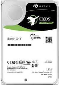 Фото 1/10 Жесткий диск Seagate Exos X18 ST12000NM000J, 12ТБ, HDD, SATA III, 3.5"