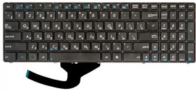 Фото 1/4 Клавиатура ZeepDeep для ноутбука Asus K52, K53, K54 черная с черной рамкой, плоский Enter
