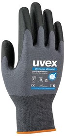 6004909, Grey Elastane, Polyamide Abrasion Resistant Work Gloves, Size 9, Large, Aqua-Polymer Foam Coating