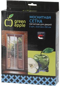 Сетка магнитная на дверь 210х50см магнитный замок 12шт липучка крепежная GBN007 в упак. 2шт Green Apple Б0032054