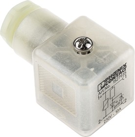 Фото 1/3 1527935, SACC 3P DIN 43650 A, Female Solenoid Valve Connector with Indicator Light, 240 V Voltage