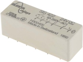 Фото 1/2 SIS 422 24VDC, PCB Mount Force Guided Relay, 24V dc Coil Voltage, 4PST, DPST