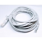 Патч-корд RJ45 - RJ45, 4 пары, UTP, категория 5е, 5 м, серый, TWT TWT-45-45-5.0-GY