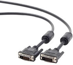 Фото 1/2 Кабель DVI-D dual link Gembird/Cablexpert , 25M/25M, 3.0м, черный, экран, феррит.кольца, пакет (CC-DVI2-BK-10)