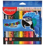 Карандаши цветные MAPED (Франция) "Color'Peps Animals'", 24 цвета, трехгранные ...