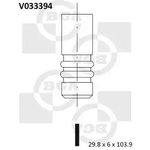 V033394, Клапан двигателя выпускной [29.9x6x103.9] AUDI/VW/SEAT/SKODA 1.8T 20V