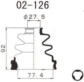 02-126, MARUICHI TIRE DUST COVER (89X28 LENGTH-100) INNER TRIPOD TO PREVIA 90-01, HIACE 01-07 4WD, LE IS 9