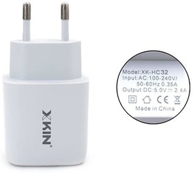 Блок питания (сетевой адаптер) Xkin-09 на 2 USB белый